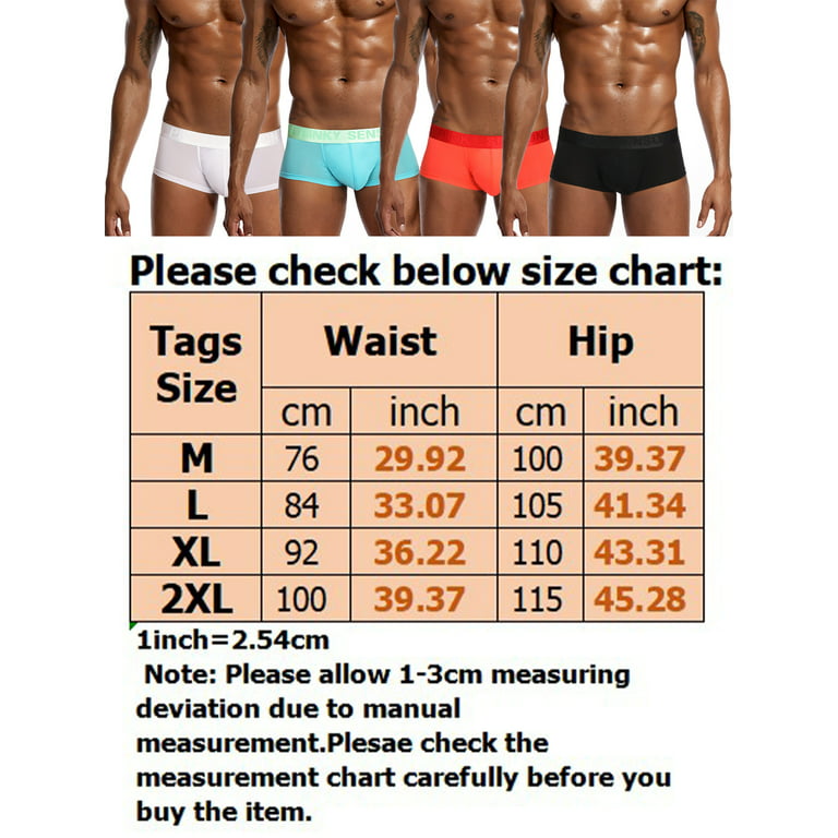 4 Pack Mens Ultra-Thin Breathable Underwear Ice Silk Boxer Briefs Sexy Low  Rise Trunks