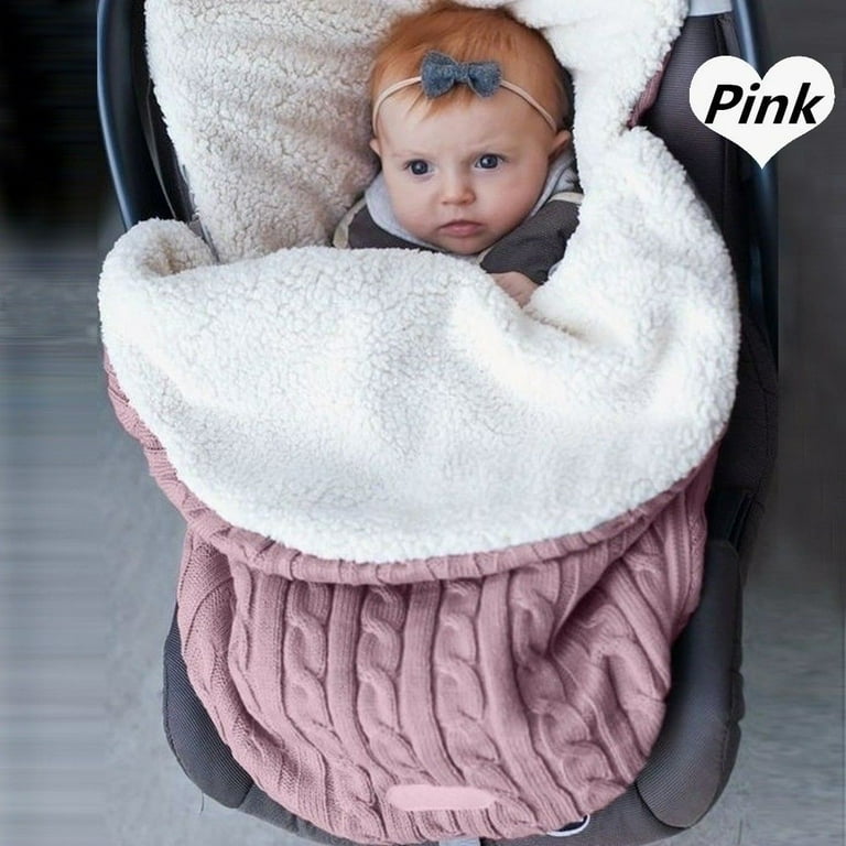 Newborn Baby Hooded Swaddle Knit Wrap Swaddling Blanket Warm Crib