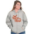 thumbnail image 3 of Happy Halloween Trick or Treat Bats Zip Up Hoodie Men's Women's Brisco Brands L, 3 of 6