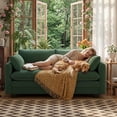 thumbnail image 3 of 75” Small Cloud Loveseat Couches for Living Room, Noelse 2 Seater Love Seat Sofa with Comfy Deep Seat, Small Washable Couches with Removable Corduroy Cover for Apartment, Green, 3 of 10