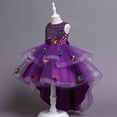 thumbnail image 5 of EINCcm Girls Summer Dress, Summer Short Sleeve Princess Dresses Long Dress Birthday Party Wedding Ball Gown for Kids Baby Girl, Purple,6-7 Years, 5 of 6