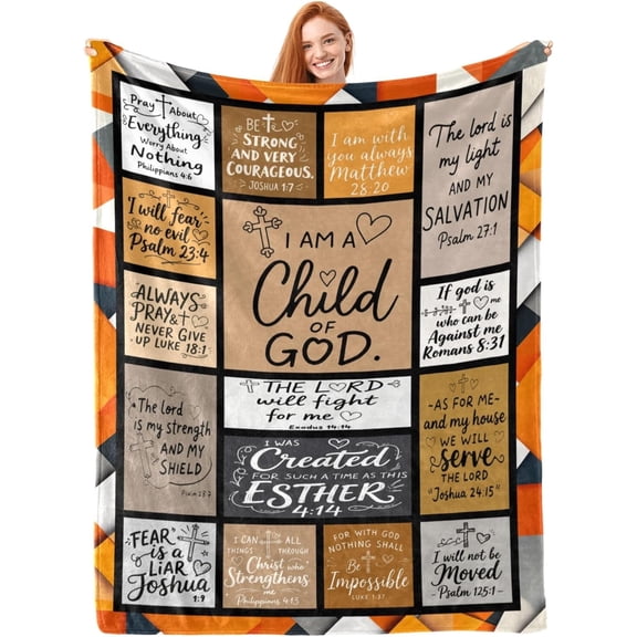 Christian Gift for Women, Bible Inspirational Throw Blanket for Couch, Soft Flannel Blanket, 60"x 80" Prayers Blankets for Bedroom Sofa Living Christmas Halloween Decoration