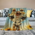 thumbnail image 2 of BCIIG Giraffe Flowers Sky Warm Lightweight Blanket Soft Fleece Blankets Throw Blanket Living Rooms Sofa Decor Cow Gifts for All Seasons Exquisite Gifts 40x50in, 2 of 6