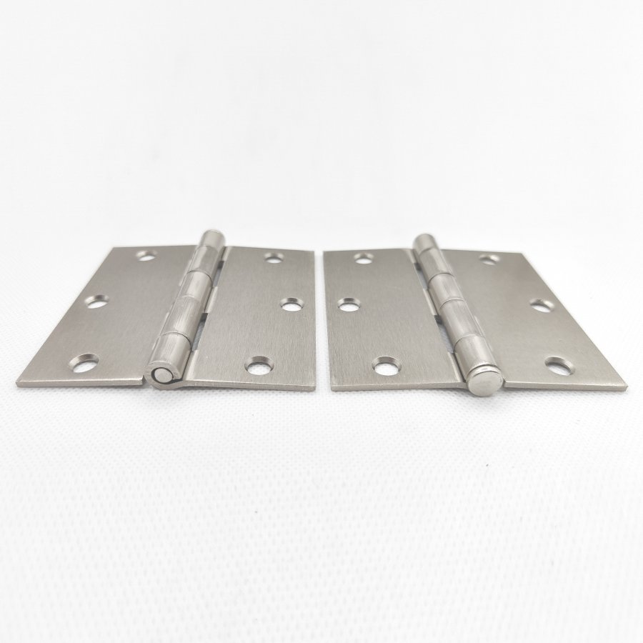 4pair(8pcs)Steel door hinge 3-1/2"Square corner,satin nickel,removable pin, door hinge,mobile home door hinge  and cabinet hinge,with screws - image 3 of 4