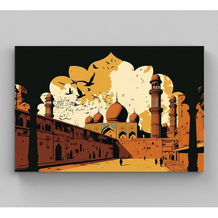 Mosque Print - Turkish Wall Decor - Mosque Art - Lahore Painting - Pakistan Art Print Mosque Wall Art, Pakistan Wall Art, Muslim Home Decor, Unframed Poster Size 8x12