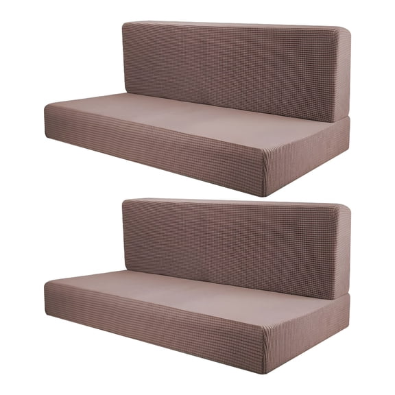 XIBUFE 4Pcs Camper Cushion Covers Rv Seat Covers Comfort Breathable Bench Covers Rv Stretch Sofa Seat Slipcovers Furniture Protector Light Coffee Rv Couch Cover