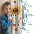 thumbnail image 3 of Blackout Kids Curtains,Yellow Brown Green Leaf Sunflower Pattern Childrens Insulated Curtains Set Of 2,Bedroom Essentials,Toddler Room Decor 42"x54", 3 of 5