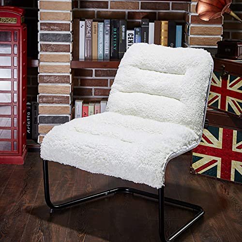 Zenree Comfy Dorm Chairs - Padded Folding Bedroom Reading Leisure/Lounge Chair - Sherpa Seat for Living Room, Dorm, Teens Den, White