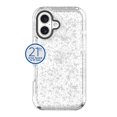 thumbnail image 1 of onn. iPhone 16 Rugged Phone Case with Smartport Protection, Clear with Glitter, 1 of 8