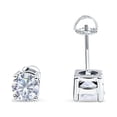 thumbnail image 2 of 7mm Solitaire Screw Back Stud Earring Round Simulated CZ Solid 925 Sterling Silver, 2 of 5