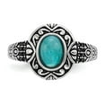 thumbnail image 4 of Sterling Silver Rhodium-plated and Oxidized With Recon. Simulated Turquoise Ring - Size 7 - Measures 1.5mm Wide , 4 of 4