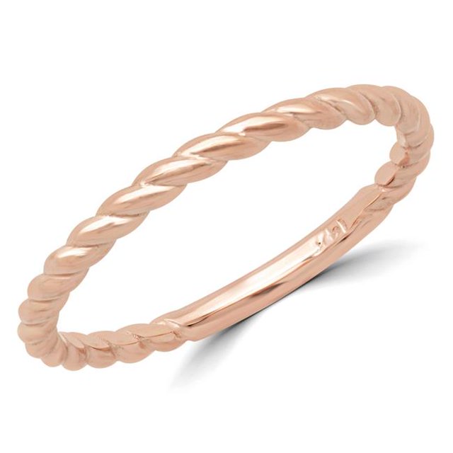 Majesty Diamonds MD180603-9 Braided Rope Classic Wedding Band Ring in 14K Rose Gold - Size 9