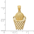 thumbnail image 6 of Auriga Fine Jewelry 14K Yellow Gold Basketball In Hoop Pendant for Women, 6 of 7