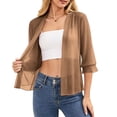 thumbnail image 2 of Womens Chiffon Kimono Cardigans Beach Cover Ups Swimwear Puff 3/4 Sleeve Loose Casual Summer Tops, 2 of 6