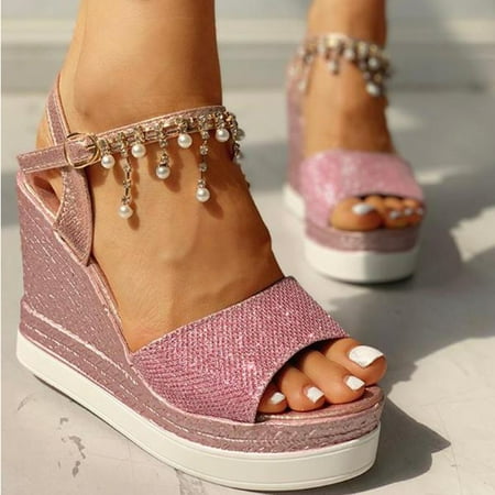 

Women s Ladies Fashion Casual Solid Open Toe Platforms Sandals Beach Shoes Black 6.39