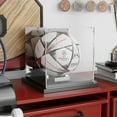 thumbnail image 6 of Soccer Ball Display Case Clear Acrylic Display Case Box with Mirror Back and Black Metal Grooved Base Stackable Holder with Removable Built-in Soccer Ball Stand for Sports Collectibles, 6 of 6