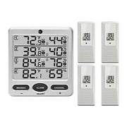 HElectQRIN Wireless Indoor/Outdoor 8-Channel Thermo-Hygrometer with Four Sensors WS-10-X4