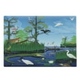 thumbnail image 1 of Animal Cutting Board, Digital Cartoon Print of Wild Fauna Around River Nature Themed, Decorative Tempered Glass Cutting and Serving Board, in 3 Sizes, by Ambesonne, 1 of 2