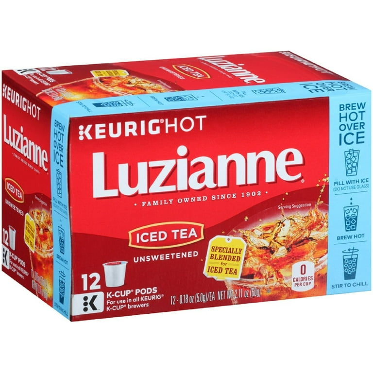 Luzianne Iced Tea Unsweetened Iced Tea K Cups 12 Count 2.16oz Box Pack of 3