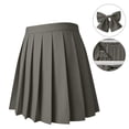 thumbnail image 6 of Yungyresw Women Pleated A Line Skirt Elastic High Waist Solid Front Pleated Mini Basic Skirt Academic Style Casual Fashion Skirt Deep Green L, 6 of 7