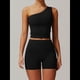 thumbnail image 5 of Camisetas Sin Mangas con un Solo Hombro para Mujer, Corte Entallado, Estilo Y2K Negro XL, 5 of 10