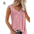 thumbnail image 1 of Qarigey Camiseta sin mangas con estampado sin mangas Camiseta sin mangas con cuello en V Camiseta sin mangas de verano para mujer Chaleco sin Prendas para la parte del cuerpo rosado S, 1 of 6