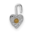 thumbnail image 3 of 14k White Gold November Synthetic Birthstone Heart Charm Pendant, 3 of 4