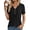 Black, variant on Womens Tunic Tops Casual Short Sleeve Shirts V Neck Button Pleated Blouses Floral Summer Tops