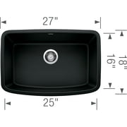 BLANCO VALEA Cafe Brown SILGRANIT 27in Rectangle Single Bowl Sink