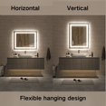 thumbnail image 2 of TOOLKISS  Anti-fog Frameless Dimmable Mirror with Backlit and Front Lighting 36 in. W x 28 in. H, 2 of 5