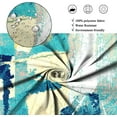 thumbnail image 4 of Teal Blue Shower Curtain, Abstract Turquoise Beige Yellow White Navy Contemporary Brush Strokes Oil Painting Green Bathroom Curtain Waterproof Fabric Machine Washable with 12 Hooks, 72"x84", 4 of 6