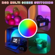 FAMKIT Sunset Lamp, RGB Color Changing LED Sunset Projector, 16 Colors Sunset Lamp Projection, 360° Rotation Floor Lamp Rainbow Projection Light for Gifts, Bedroom, Party, Christmas Decor