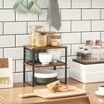 thumbnail image 6 of Adjustable 2-Tiers Wood Storage Shelf Unit, Rustic Brown, 2 Pack, 6 of 7