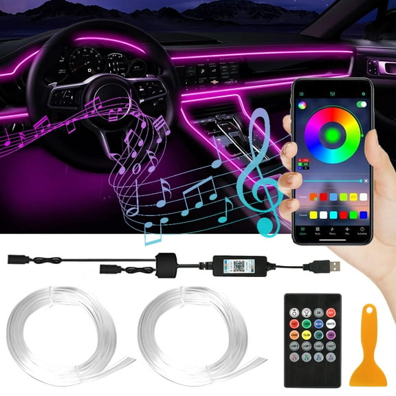 AUTOXBERT 2M Neon Led Strip Light 7 Colors RGB DIY USB Remote Control EL Wire Lights Wireless