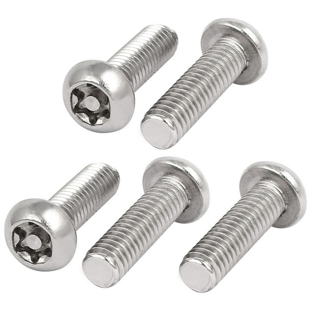 Unique Bargains M6x20mm 304 Stainless Steel Button Head Torx Security Tamper Proof Screws 5pcs