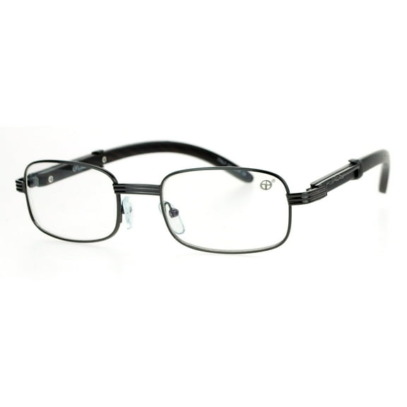 SA106 Art Nouveau Vintage Style Rectangular Metal Frame Eye Glasses Gunmetal