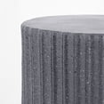 thumbnail image 3 of Louisa 19" Modern Art Deco Tambour Accent Table , Gray Terrazzo Finish, 3 of 9