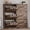 Brown, variant on Double Layer Shoe Storage Organizer with Top Shelf, Slim Hidden Drawer Stand
