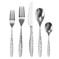 thumbnail image 2 of MegaChef La Vague 20 Piece Flatware Utensil Set, Stainless Steel Silverware Metal Service for 4 in Silver, 2 of 6