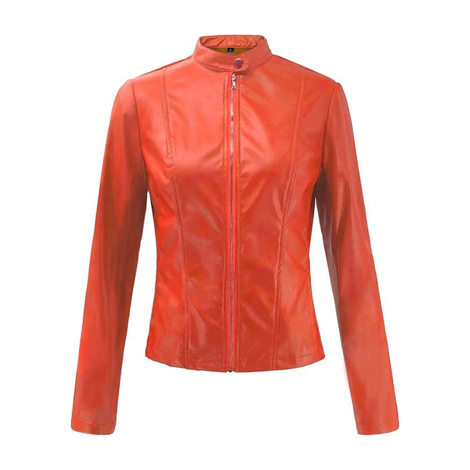 Dezsed Women's Faux Leather Jackets Clearance Women Ladies Lapel