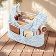 thumbnail image 3 of Gocvo Multi-Pocket Hobo Bags for Women, Corduroy Tote Bag for Casual Outings Work Shopping(Blue Flowers), 3 of 9