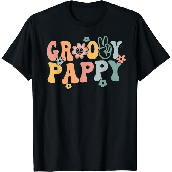 Groovy Pappy Retro Dad Matching Family 1st Birthday Party T-shirt