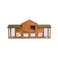 thumbnail image 6 of 79.5 " Outdoor Poultry Cage, Large Wooden Bunny Cage Chicken Coop Hen House with 2 Runs, 2 Tier Waterproof Poultry Pen Enclosure for Rabbit Chicken Duck Small Animals, 6 of 8