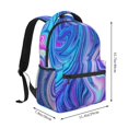 thumbnail image 2 of Disketp Swirl Blue And Purple Mochila Estampada para Hombre y Mujer – Mochila Ligera Clásica con Múltiples Bolsillos para Universidad, Trabajo y Viajes-One Size, 2 of 5
