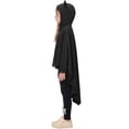 thumbnail image 4 of Helii Bat Wing Hooded Cape for Youth Teens Soft Drapable Lightweight Open Front Poncho Cloak with Pointed Ears and Jagged Hem Halloween Party Dress Up Role Play Wear Black Pink, 4 of 9