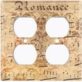 thumbnail image 3 of Metal Light Switch Plate Outlet Cover Music Note Wallpaper Damask MUS001, 3 of 13