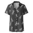 thumbnail image 4 of WEAIXIMIUNG Journey T Shirts for Women Tank Women Casual Blouses Button Down Shirts Colorful Long Sleeve Shirt Print Tops Loose Collar Splice T Shirts, 4 of 5