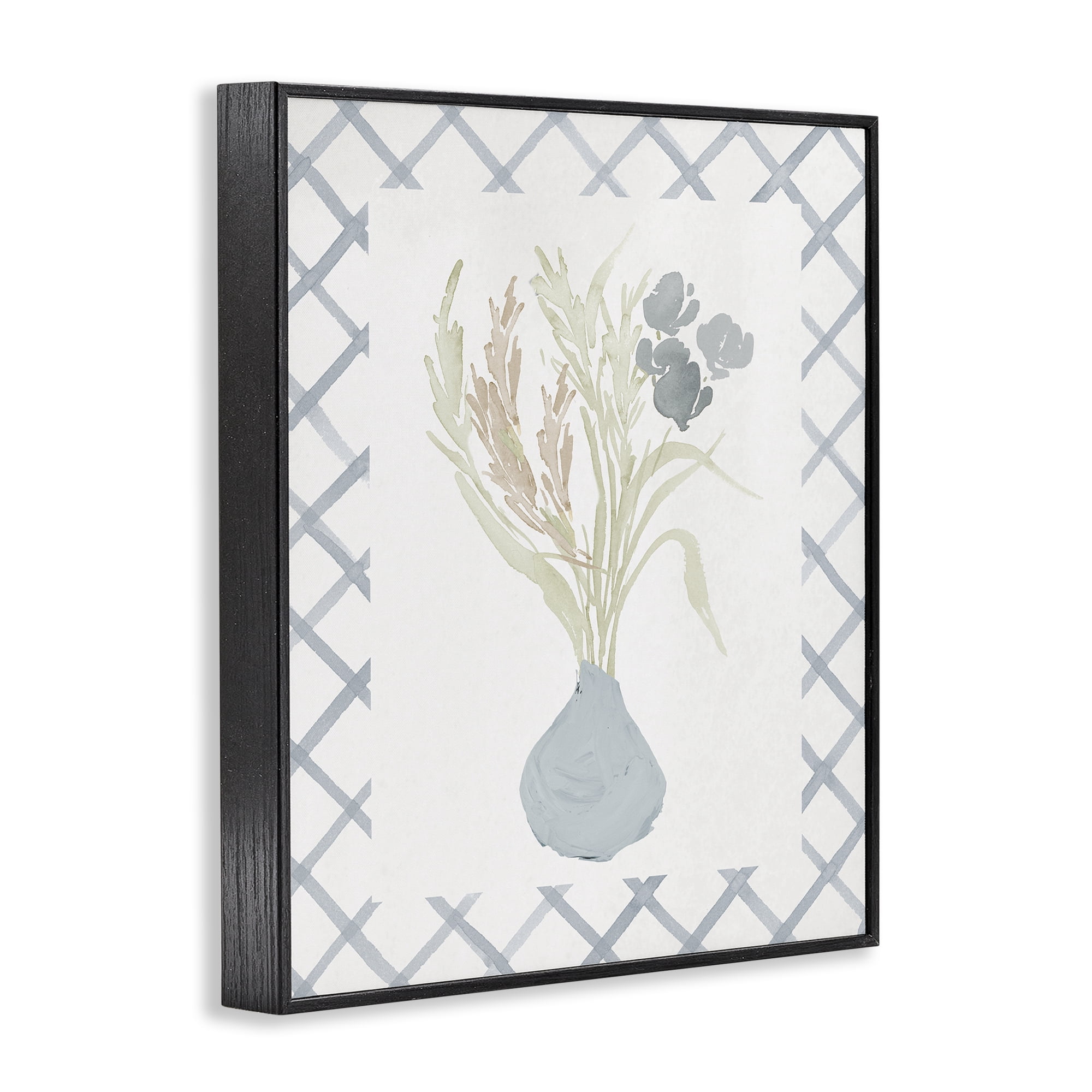 Stupell Industries Soft Blue Anna Bouquet Black Framed Giclee Art, design by Elizabeth Medley
