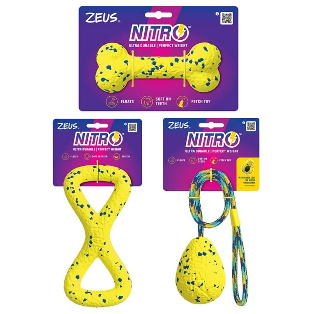 Zeus Lot de Jouets pour Chien Nitro, Lot de 3
