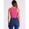 thumbnail image 3 of DARING DIVA Sleeveless Asymmetrical Halter Neck Tank Top Bodysuit M Hot Pink, 3 of 5